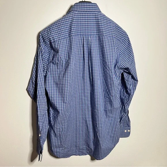 Peter Millar Crown Comfort Blue Gingham Button Down Shirt - Picture 5 of 10